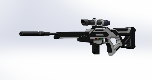 科幻重型狙击枪3D模型缩略图